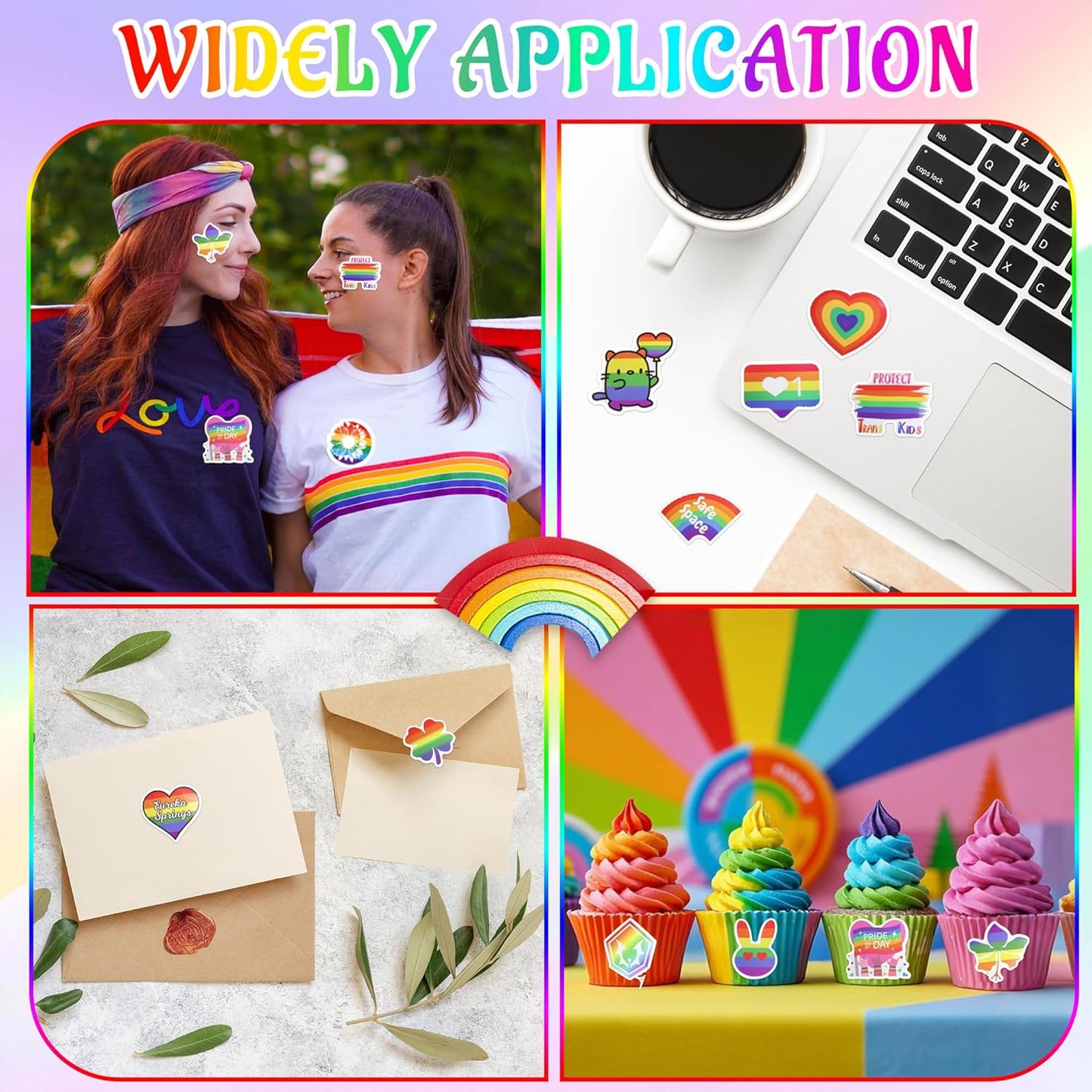 Pride Month Gift Set - Gay Pride Stuff LGBTQ Accessories for Lesbian Gay Bisexual Friend on Birthday Christmas Anniversary Pride Month, Novelty Socks Stickers Tumbler Pride Gifts Christmas Gifts